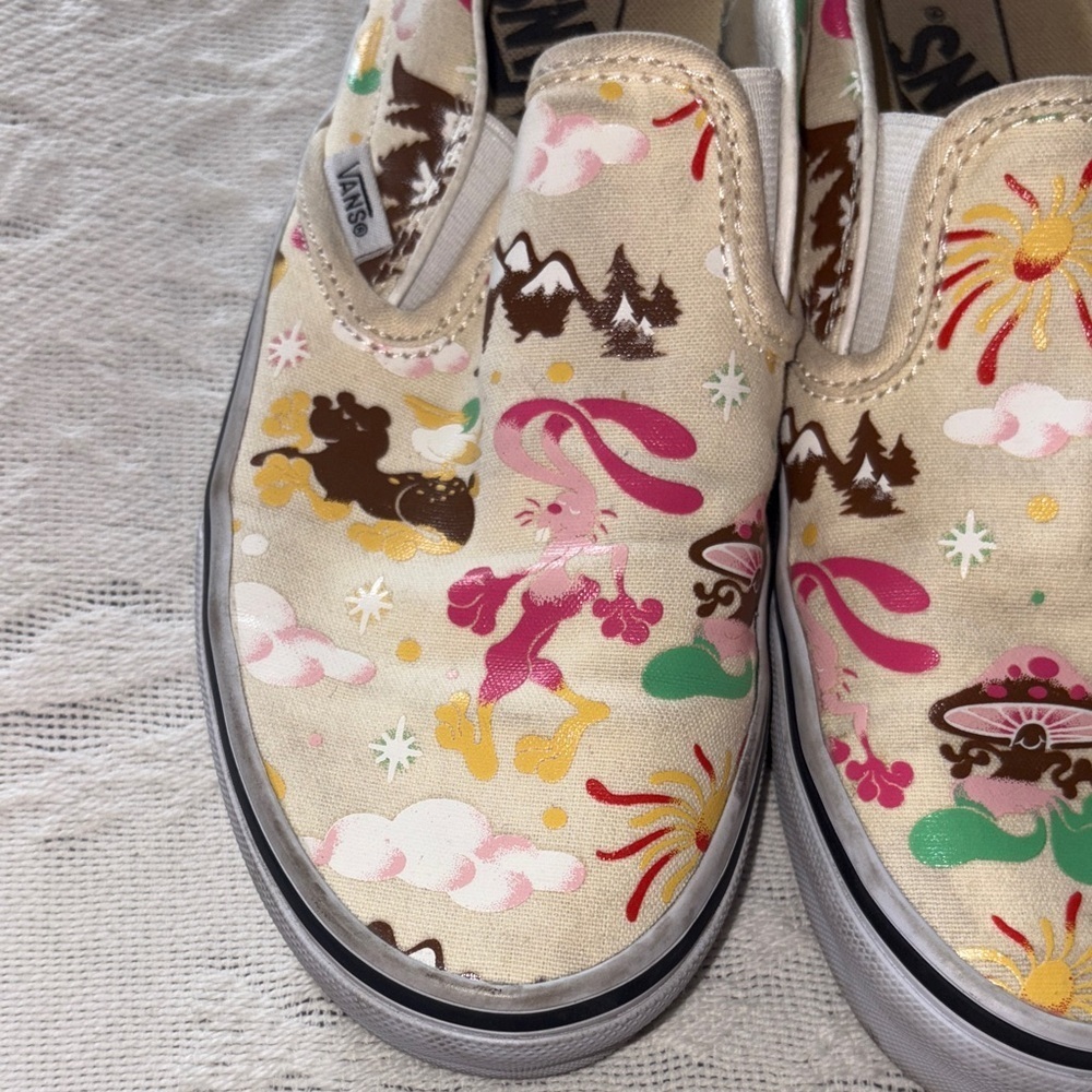 Unisex Gently Loved VANS Classic Slip On Get Outdoors Canvas Shoes Need Cleaning - Picture 3 of 10